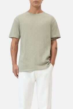 NEW CLOSED organic cotton classic slub short sleeve t-shirt in lichen green